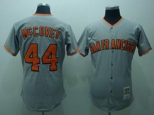 Cheap San Francisco Giants 44 Willie McCovey Grey M&N Jersey For Sale