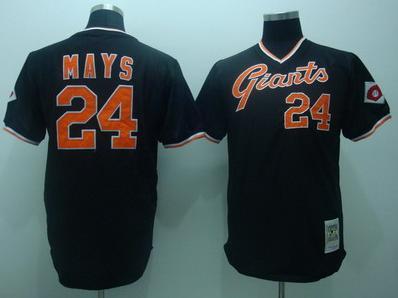 Cheap San Francisco Giants 24 Mays Black Throwback Jerseys For Sale