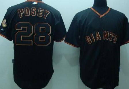 Cheap San Francisco Giants 28 Buster Possey Black Jersey For Sale