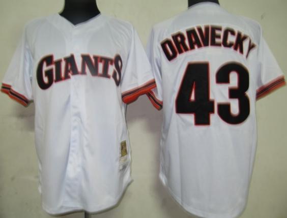 Cheap San Francisco Giants 43 Dravecky White M&N Jersey For Sale