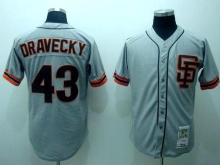 Cheap San Francisco Giants 43 Dravecky Grey M&N Jerseys For Sale