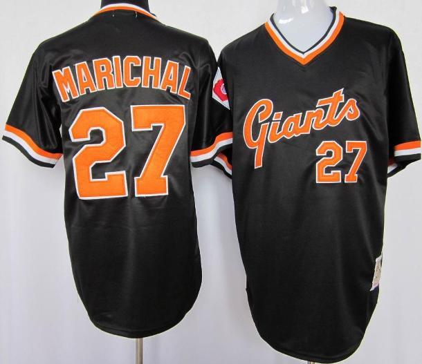 San Francisco Giants 27 Marichal Black M&N Jersey