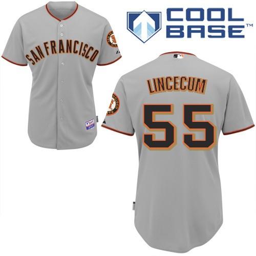 Cheap San Francisco Giants 55 LINCECUM Grey MLB Jersey For Sale