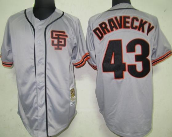 San Francisco Giants 43 Dravecky Grey M&N Jersey