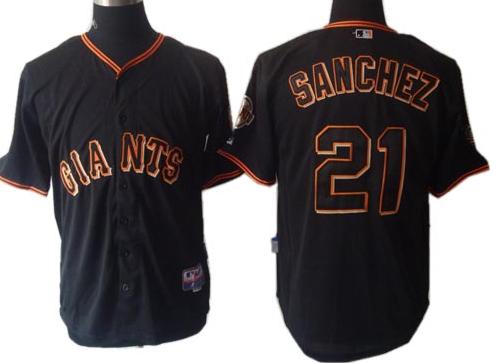 San Francisco Giants 21 Sanchez Black MLB Jersey