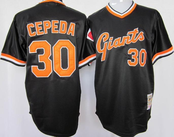 Cheap San Francisco Giants 30 Cepeda Black M&N Jersey For Sale