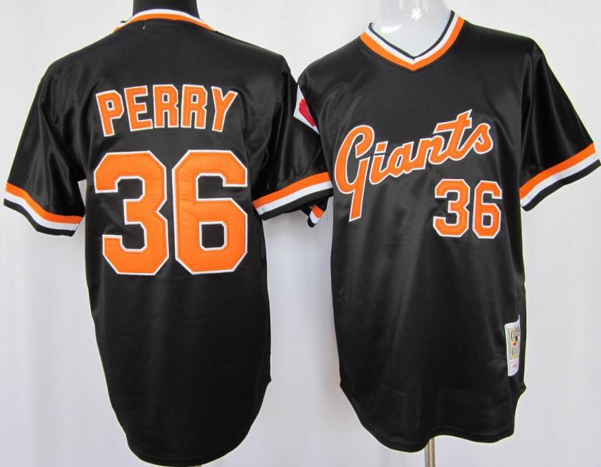 Cheap San Francisco Giants 36 Perry Black M&N Jersey For Sale