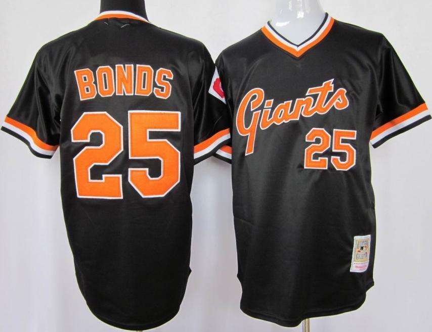San Francisco Giants 25 Bonds Black M&N Jersey