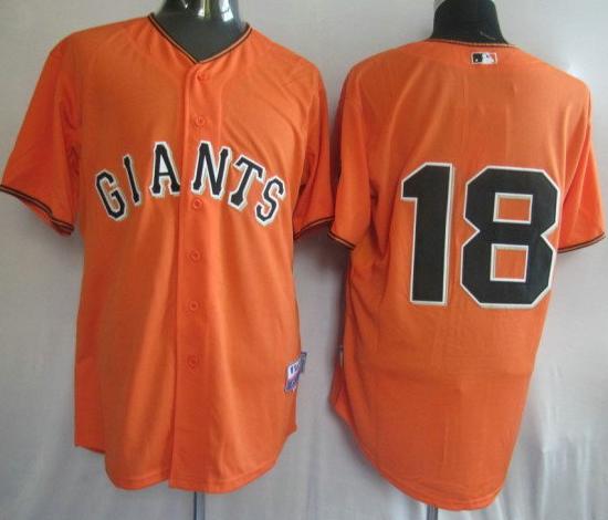 San Francisco Giants 18 Cain Orange MLB Jersey