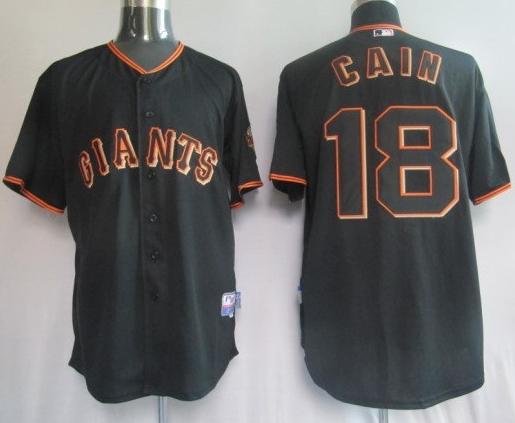Cheap San Francisco Giants 18 Cain Black MLB Jersey For Sale