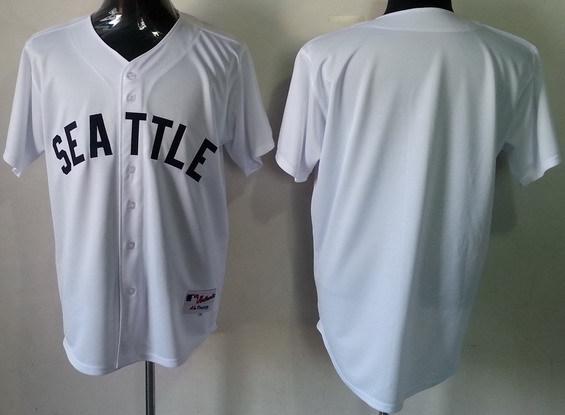 Seattle Mariners Blank White Throwback M&N MLB Jerseys