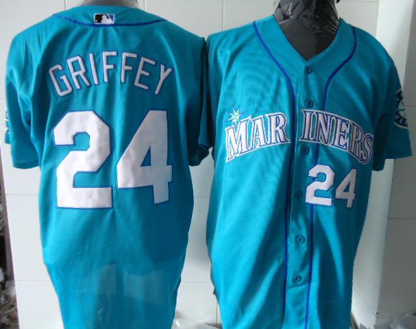 Seattle Mariners 24 Ken Griffey Green MLB Jerseys