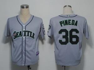 Cheap Seattle Mariners 36 Pineda Grey Cool Base MLB Jerseys For Sale