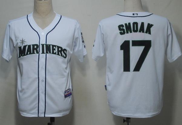 Cheap Seattle Mariners 17 Smoak White Cool Base MLB Jerseys For Sale