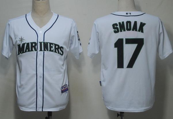 Seattle Mariners 17 Smoak White Cool Base MLB Jerseys