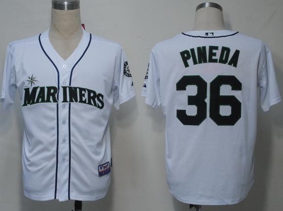 Seattle Mariners 36 Pineda White Cool Base MLB Jerseys