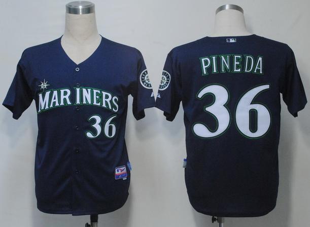 Seattle Mariners 36 Pineda Blue Cool Base MLB Jerseys