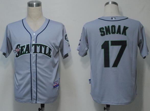 Seattle Mariners 17 Smoak Grey Cool Base MLB Jerseys