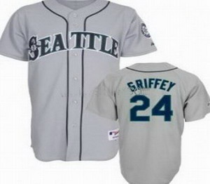 Cheap Seattle Mariners 24 Ken Griffey gray jerseys For Sale