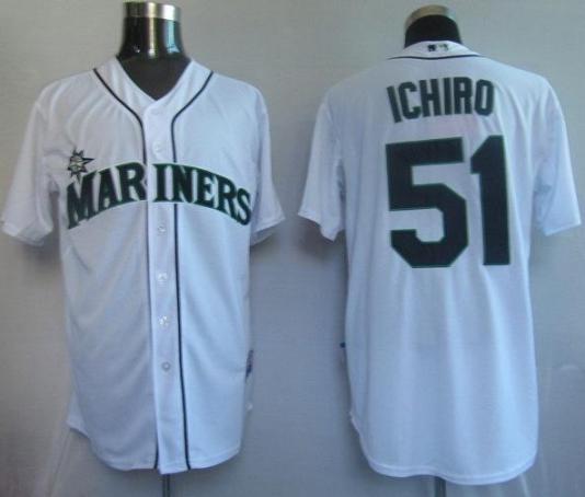 Seattle Mariners 51 Ichiro White MLB Jersey Seattle Mariners 51 Ichiro White MLB Jersey