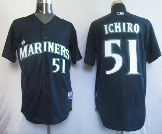 Seattle Mariners 51 Ichiro Blue MLB Jersey Seattle Mariners 51 Ichiro Blue MLB Jersey