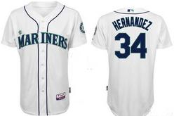 Seattle Mariners 34 Felix Hernandez white Jerseys