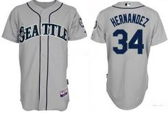 Seattle Mariners 34 Felix Hernandez Grey Jerseys Seattle Mariners 34 Felix Hernandez Grey Jerseys