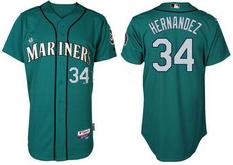 Seattle Mariners 34 Felix Hernandez Green Jerseys