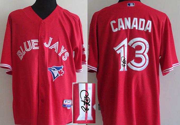 Cheap Toronto Blue Jays 13 Brett Lawrie Red Sined MLB Baseball Jersey For Sale