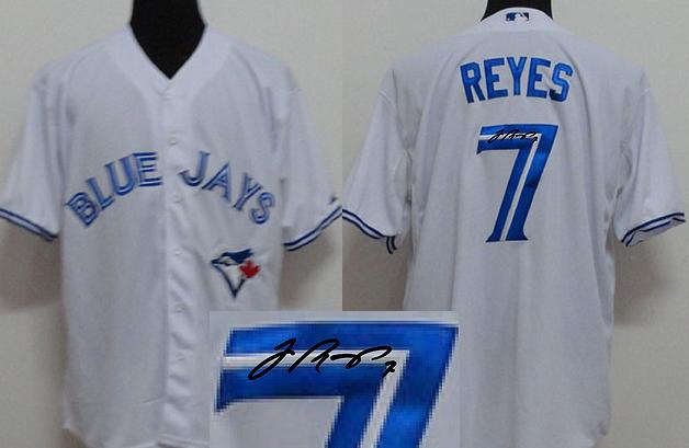 Cheap Toronto Blue Jays #7 Jose Reyes White Sined MLB Baseball Jersey For Sale