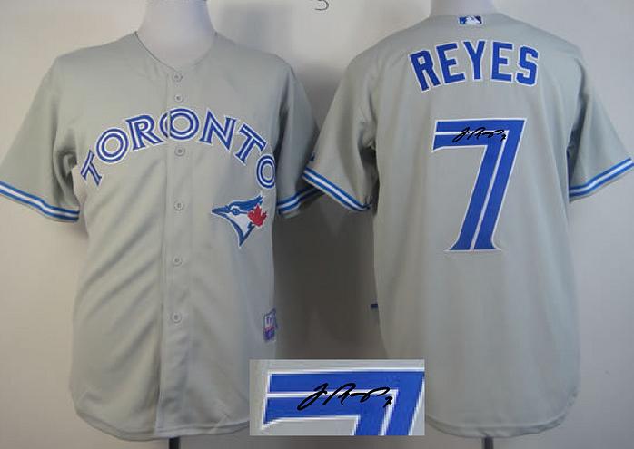 Cheap Toronto Blue Jays #7 Jose Reyes Grey Sined MLB Baseball Jersey For Sale