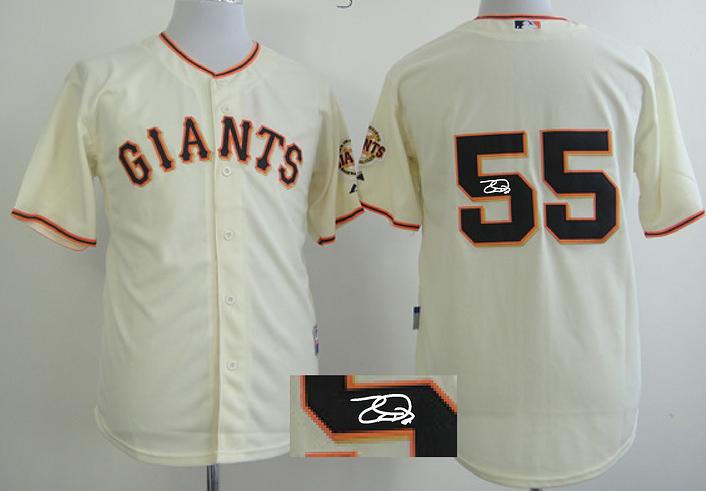 Cheap San Francisco Giants 55 Tim Lincecum Cream Sined MLB Baseball Jersey For Sale