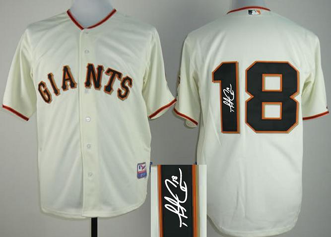 Cheap San Francisco Giants #18 Matt Cain Cream Sined MLB Baseball Jersey For Sale