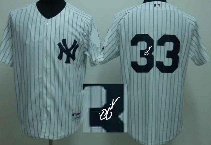 Cheap New York Yankees 33 Nick Swisher White Sined MLB Baseball Jersey For Sale