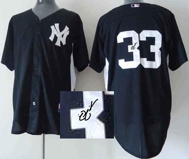 Cheap New York Yankees 33 Nick Swisher Black Sined MLB Baseball Jersey For Sale