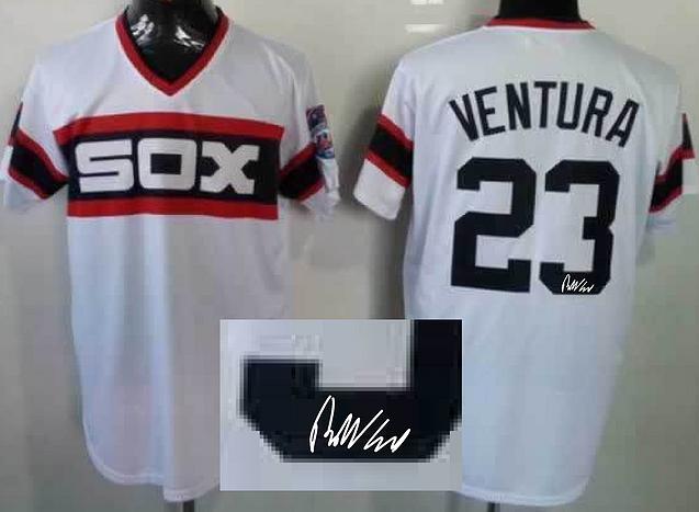 Cheap Chicago White Sox 23 Robin Ventura White Throwback M&N Sined MLB Baseball Jersey For Sale
