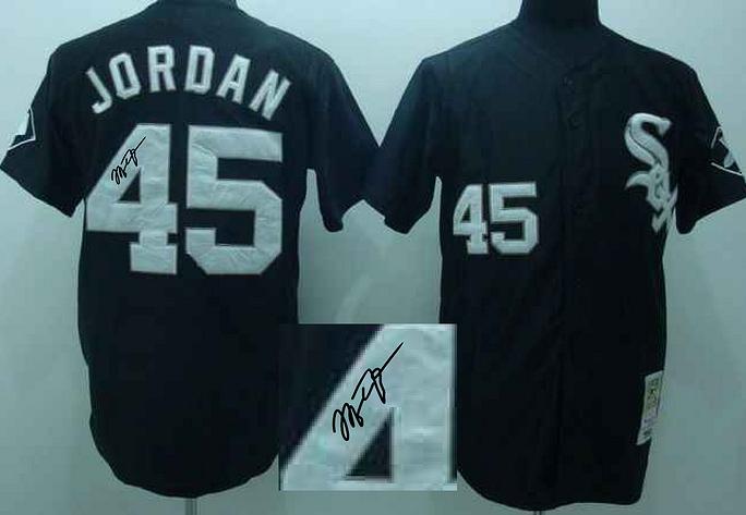 Cheap Chicago White Sox 45 Michael Jordan Black Sined MLB Baseball Jersey For Sale
