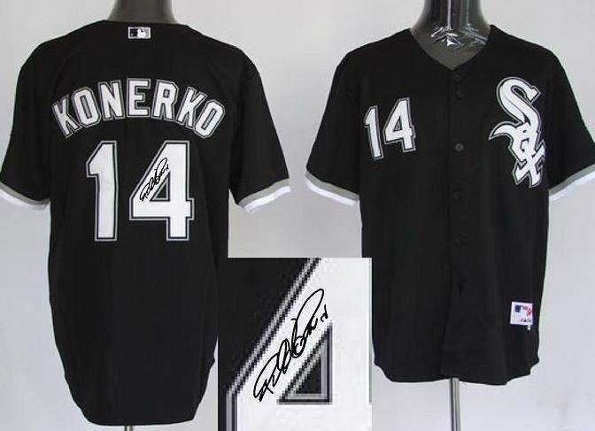 Cheap Chicago White Sox 14 Paul Konerko Black Sined MLB Baseball Jersey For Sale