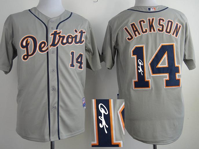Cheap Detroit Tigers 14 Austin Jackson Grey Sined MLB Baseball Jersey For Sale