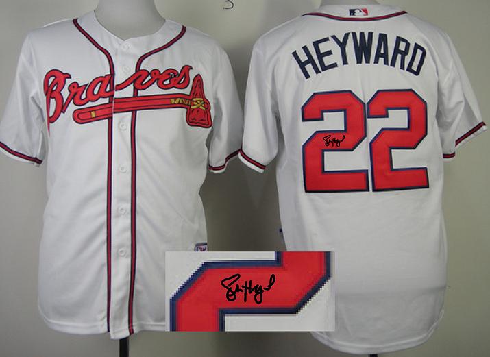 Cheap Atlanta Braves 22 Jason Heyward White Sined MLB Baseball Jersey For Sale