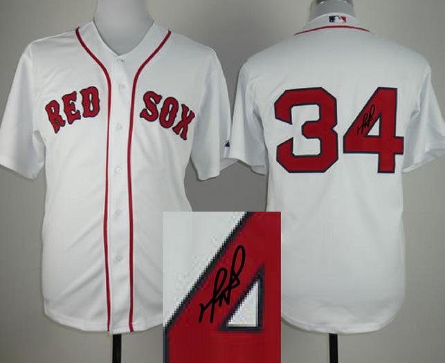 Cheap Boston Red Sox 34 David Ortiz White Sined MLB Baseball Jersey For Sale