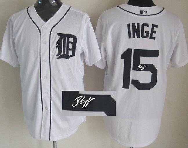 Cheap Detroit Tigers 15 Inge White Sined MLB Baseball Jersey For Sale