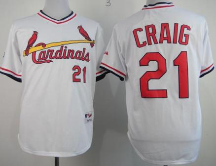 Cheap St. Louis Cardinals 21 Allen Craig Authentic White 1982 Turn Back The Clock Jersey For Sale