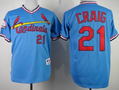 St. Louis Cardinals 21 Allen Craig Authentic Blue 1982 Turn Back The Clock Jersey
