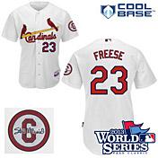 Cheap St. Louis Cardinals 23 David Freese White Cool Base MLB Jersey With Stan Musial and 2013 World Series Patch For Sale