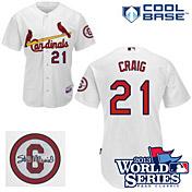 Cheap St. Louis Cardinals 21 Allen Craig White Cool Base MLB Jersey With Stan Musial and 2013 World Series Patch For Sale