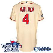 Cheap St. Louis Cardinals 4 Yadier Molina Cream Cool Base MLB Jersey With 2013 World Series Patch For Sale