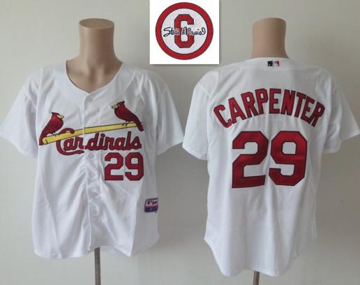 Cheap St.Louis Cardinals 29 Chris Carpenter White Cool Base MLB Jersey 6# Patch For Sale