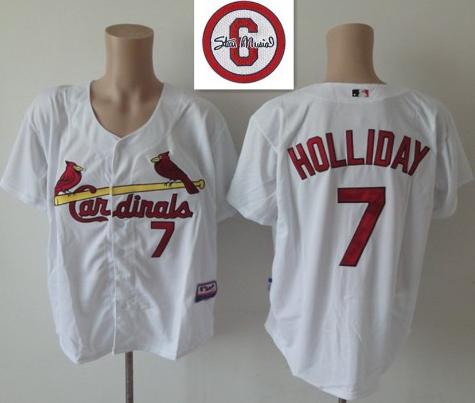 Cheap St.Louis Cardinals 7 Matt Holliday White Cool Base MLB Jersey 6# Patch For Sale