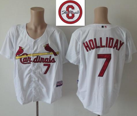 St.Louis Cardinals 7 Matt Holliday White Cool Base MLB Jersey 6# Patch